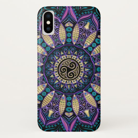 ケルト人のTriskeleの曼荼羅のiPhone Xの場合 Case-Mate iPhoneケース (裏面)