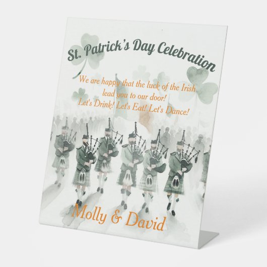 ケルト伝統的アイリッシュセントパトリックの日パーティー 台座サイン (正面)