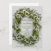 ケルト伝統的チラブノット&ラッキークローバー 招待状 (正面/裏面)