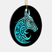 ケルト北欧ウィンターキツネ セラミックオーナメント (右)