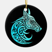 ケルト北欧ウィンターキツネ セラミックオーナメント (正面)