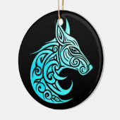 ケルト北欧ウィンターキツネ セラミックオーナメント (左)