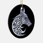 ケルト北欧ウィンターキツネ セラミックオーナメント (右)