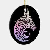 ケルト北欧ウィンターキツネ セラミックオーナメント (右)