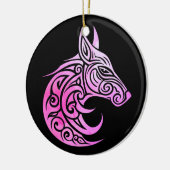 ケルト北欧キツネ セラミックオーナメント (左)