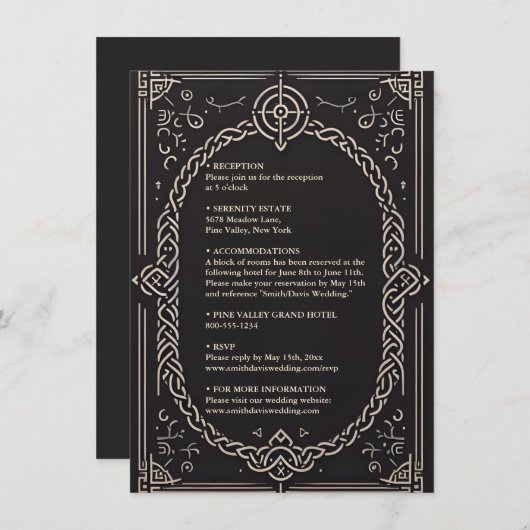 ケルト北欧中世スクロールバイキング結婚ズ エンクロージャーカード (正面/裏面)