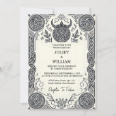 ケルト北欧中世スクロールバイキング結婚ズ 招待状 (正面)