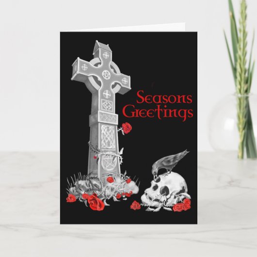 ケルト十字とレイヴンのクリスマスカード シーズンカード (正面)