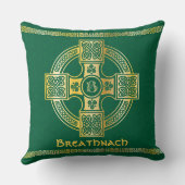 ケルト十字と結び目の文字Bモノグラムと名前 クッション (裏面)