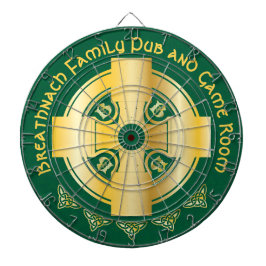 ケルト十字と結び目の文字Bモノグラムと名前 ダーツボード