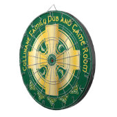 ケルト十字と結び目の文字Cモノグラムと名前 ダーツボード (正面右)