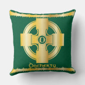 ケルト十字と結び目の文字Dモノグラムと名前 クッション (裏面)