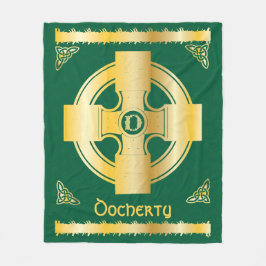 ケルト十字と結び目の文字Dモノグラムと名前 フリースブランケット