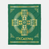 ケルト十字と結び目の文字Mモノグラムと名前 フリースブランケット (正面)
