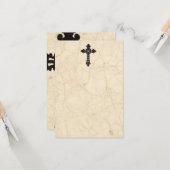 ケルト十字のヴィンテージの羊皮紙の悔やみや弔慰カード カード (正面/裏面インサイチュ)