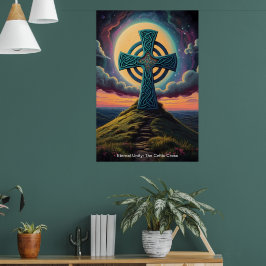 ケルト十字は希望の光の台として立っている。 ポスター