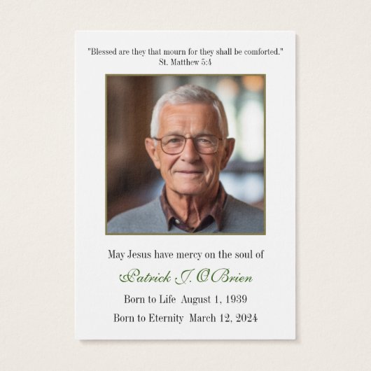 ケルト十字アイルランド葬儀記念祈りの言葉カード (裏面)