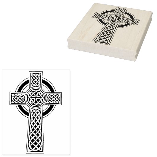 ケルト十字イラストレーションの切手 ラバースタンプ (押印)