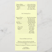 ケルト十字インティール(緑がかった色)アイボリー結婚式 プログラム (裏面)