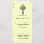 ケルト十字インティール(緑がかった色)アイボリー結婚式 プログラム (正面/裏面)