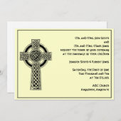 ケルト十字インブラックアイボリー結婚式招待状 招待状 (正面/裏面)