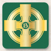 ケルト十字ケルト結び目模様レターBモノグラム コースター (正面)