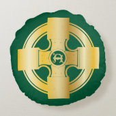 ケルト十字ケルト結び目模様文字Aモノグラム ラウンドクッション (裏面)