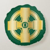 ケルト十字ケルト結び目模様文字Dモノグラム ラウンドクッション (裏面)