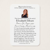 ケルト十字シャームロック葬儀記念祈りの言葉 (裏面)