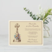 ケルト十字フローラ葬式の哀悼悔やみや弔慰 サンキューカード (スタンド正面)