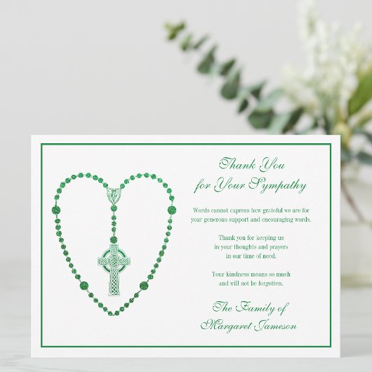 ケルト十字ロザリオ葬儀悔やみや弔慰サンキューユナイズ サンキューカード