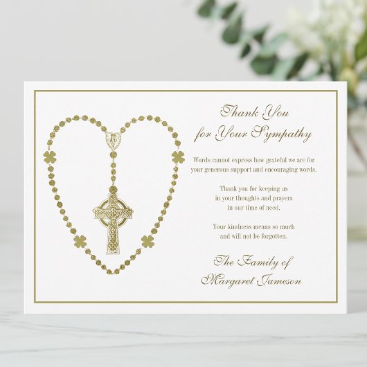 ケルト十字ロザリオ葬儀悔やみや弔慰サンキューユナイズ サンキューカード