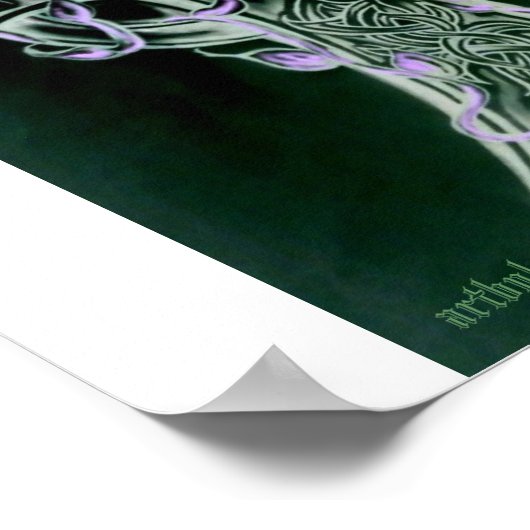 ケルト十字架/つる植物芸術 ポスター (角)