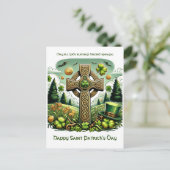 ケルト十字架:サンパトリックの日お祝い シーズンポストカード (スタンド正面)