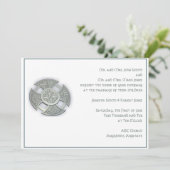 ケルト十字架 シルバー ホワイト 結婚式招待状 招待状 (スタンド正面)