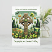 ケルト十字架：聖パトリックの日のお祝い シーズンカード (スタンド正面)