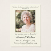 ケルト十字葬儀記念祈りの言葉アイリッシュカード (裏面)