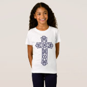 ケルト十字 グラフィック ノットワーク アート Tシャツ (正面フル)