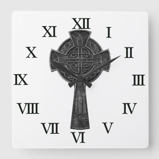 ケルト十字 スクエア壁時計 (正面)