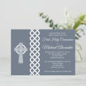 ケルト十字 聖体拝領 男子招待状 招待状 (スタンド正面)