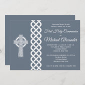 ケルト十字 聖体拝領 男子招待状 招待状 (正面/裏面)