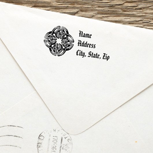 ケルト差出人住所スタンプシンプル素朴 セルフインキングスタンプ