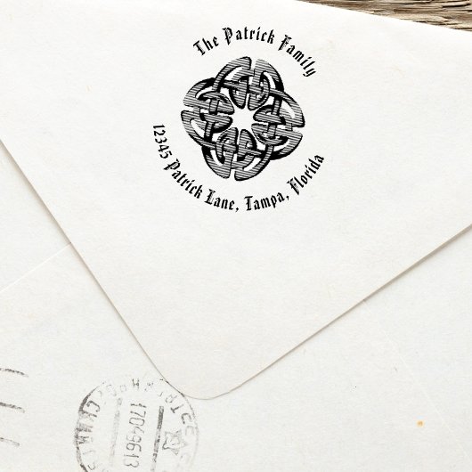 ケルト差出人住所スタンプシンプル素朴 セルフインキングスタンプ