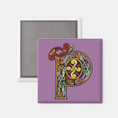 ケルト文字'P' – マグネット (正面/裏面)