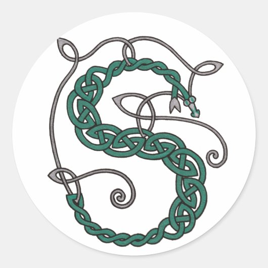 ケルト文字Sシール ラウンドシール (正面)