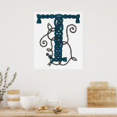 ケルト文字Tプリント ポスター (キッチン)