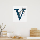 ケルト文字Vプリント ポスター (キッチン)