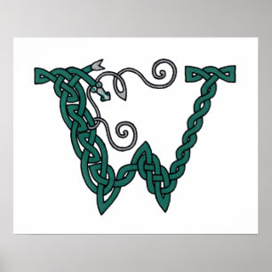 ケルト文字Wプリント ポスター
