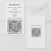 ケルト族のこぶ結びのブロックデザインの白黒のカスタム 名刺 (正面/裏面)