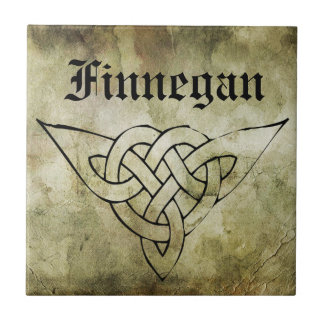 ケルト族のアイルランドの記号による姓のlinocut タイル